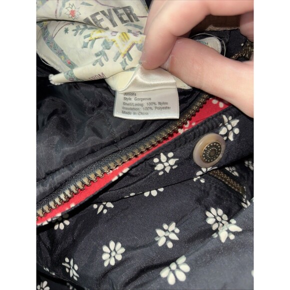 Obermeyer Juniors Navy Blue Floral Print Ski Jacket Size 16 - Picture 7 of 8